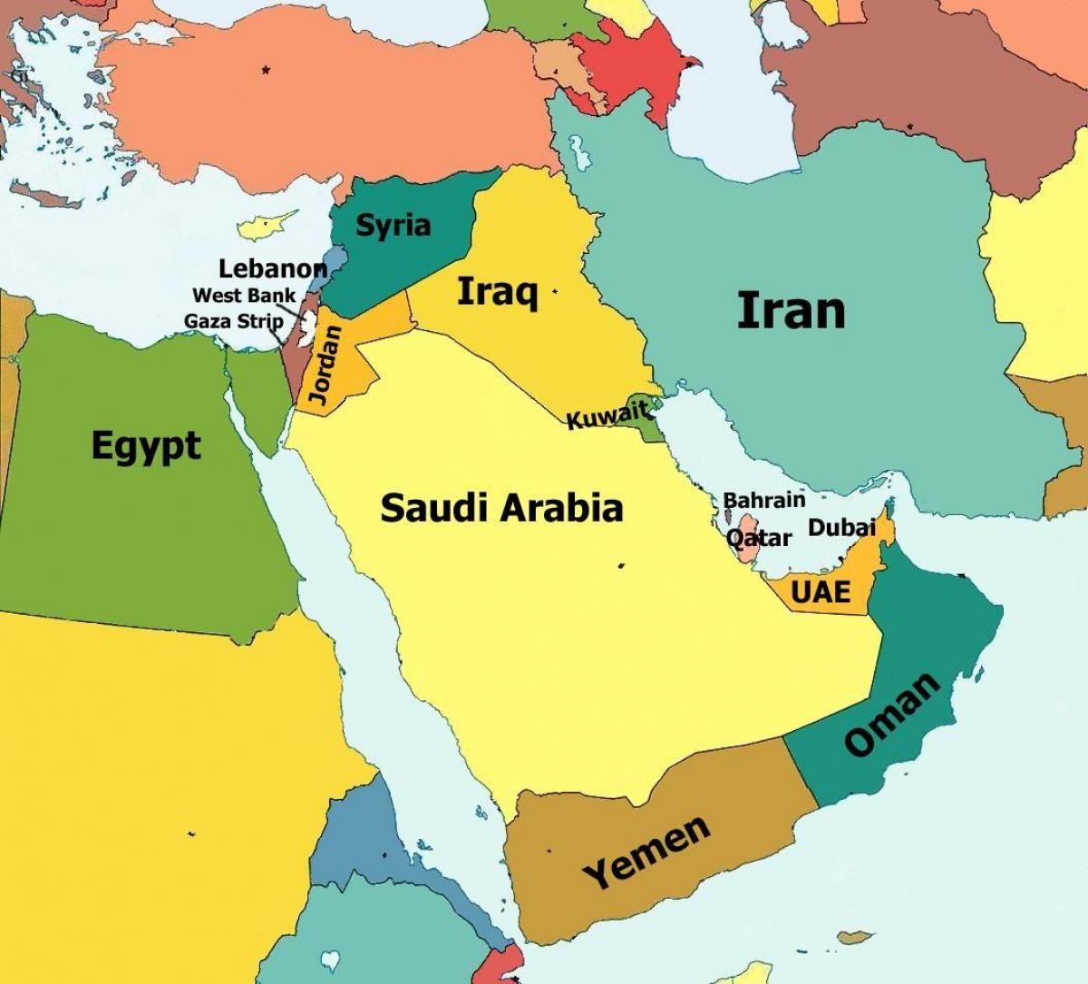 carte de l'Oman et les pays voisins