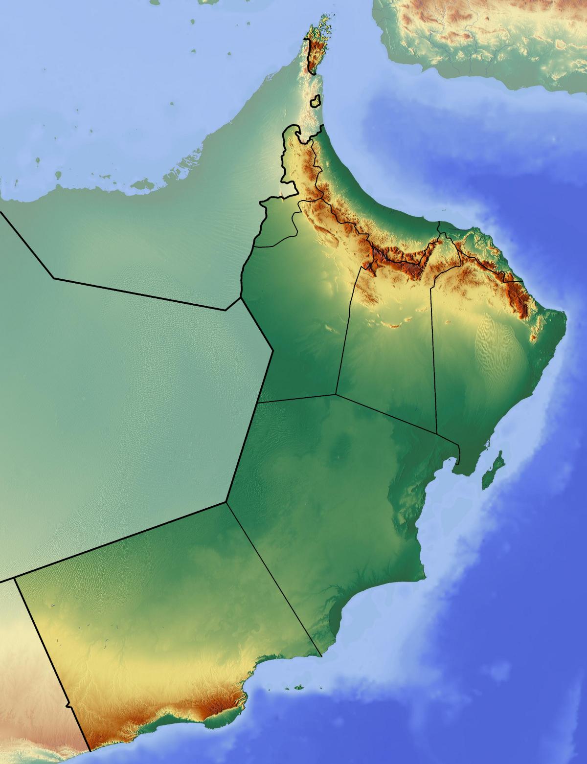 carte d'Oman topographiques