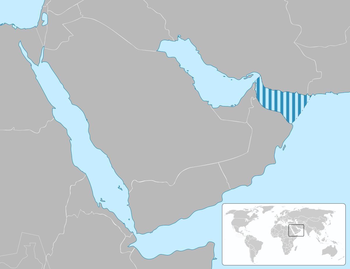 golfe d'Oman sur la carte