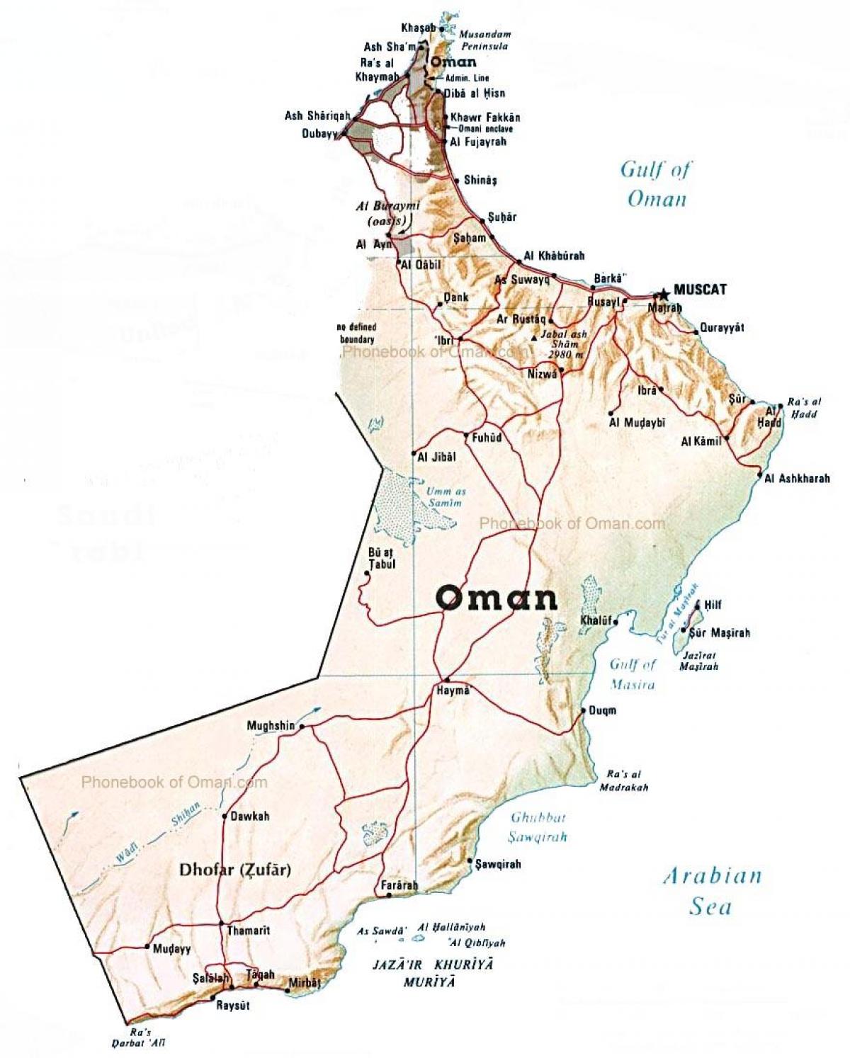 Oman, pays la carte