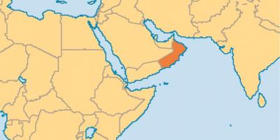 Oman carte dans la carte du monde